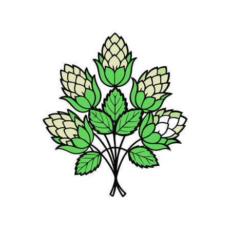 Creative Hops Floral Bouquet Illustrationのイラスト素材
