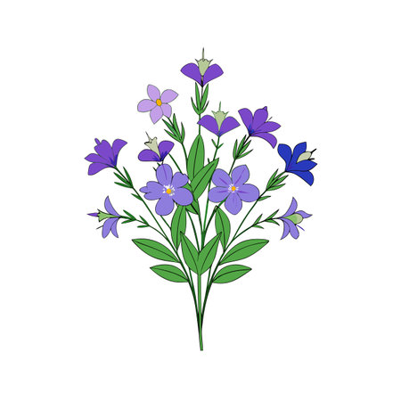 Delicate Lobelia Bouquet Flower Illustrationのイラスト素材