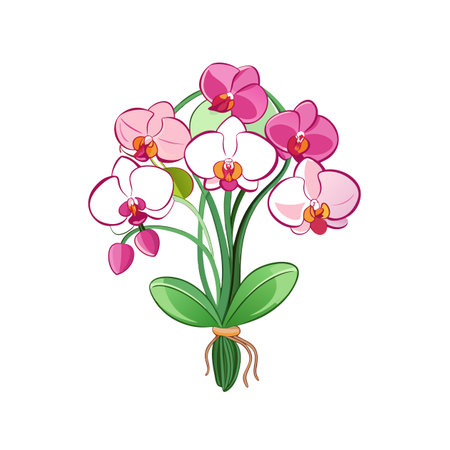 Vivid Orchid Oasis Flower Bouquetのイラスト素材