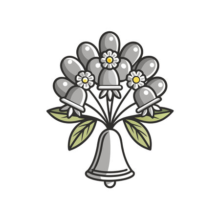 Charming Stroke Design of Silver Bell Bouquetのイラスト素材