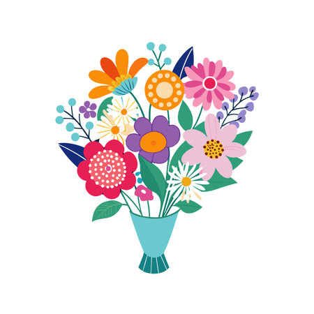 Vibrant Summer Bash Bouquet for Celebrationsのイラスト素材