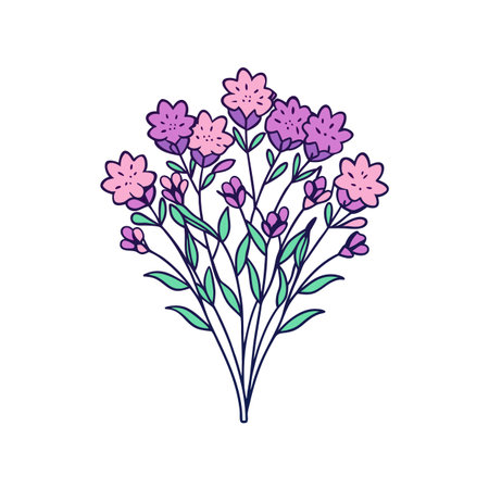 Stylish Statice Bouquet Illustration with Fresh Detailsのイラスト素材