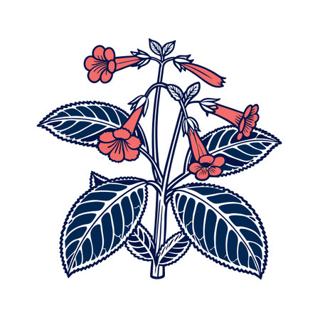 Charming Kohleria Houseplant Art for Decorのイラスト素材