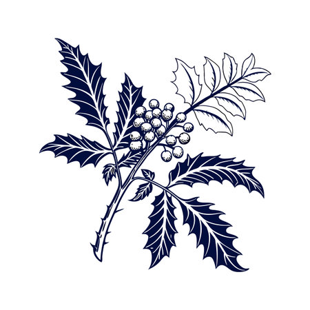 Charming Mahonia Aquifolium Houseplant Artのイラスト素材