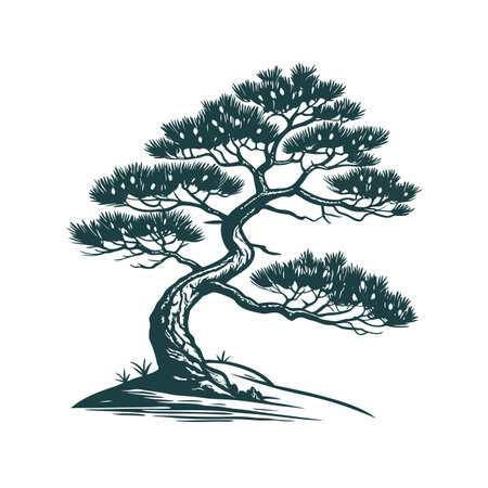 Elegant Miniature Pine Tree Illustration for Homeのイラスト素材