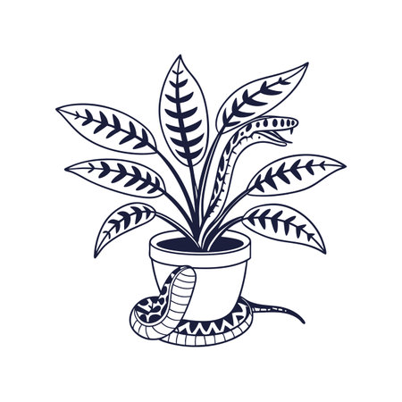 Charming Rattlesnake Houseplant Artのイラスト素材