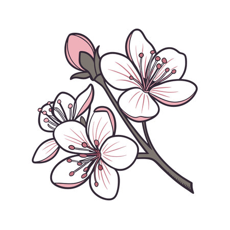 Unique Sweetly Scented Geranium Flower Illustration in Bold Styleのイラスト素材