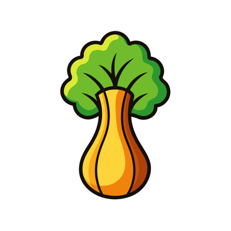 Bold Butternut Tree Illustration on White Backgroundのイラスト素材