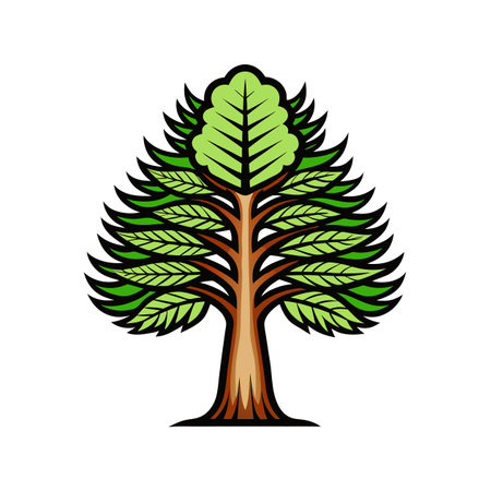 Bold Bracken Tree Illustration on White Backgroundのイラスト素材
