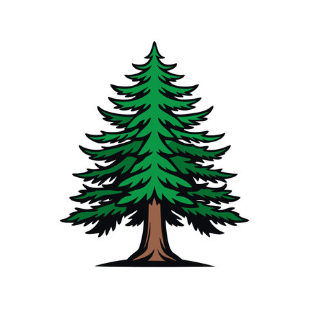 Charming Canadian Hemlock Tree Illustrationのイラスト素材