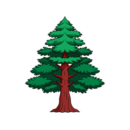 Stylish Deodar Cedar Tree Vector Designのイラスト素材