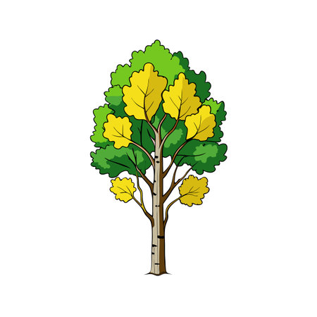 Bold Design of Quaking Aspen Treeのイラスト素材