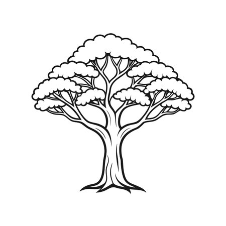 Vibrant Tamarind Tree Artwork with Bold Styleのイラスト素材