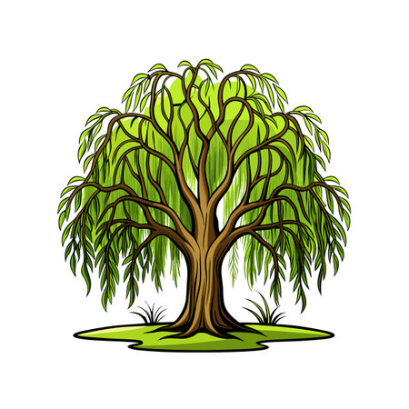 Stunning Bold Design of Willow Treeのイラスト素材