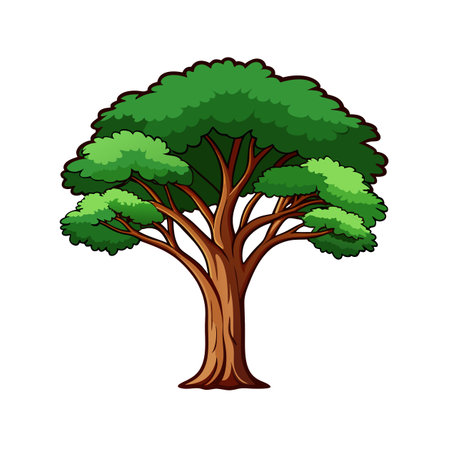 Modern Teak Tree Design with Bold Featuresのイラスト素材