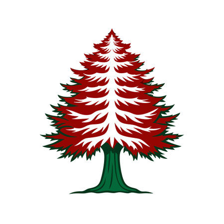 Creative Illustration of White Cedar Treeのイラスト素材