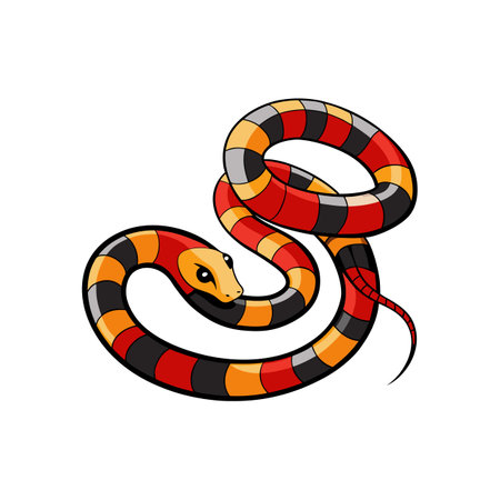 Detailed Arizona Coral Snake Realistic Vector Art