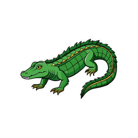Realistic Chinese Alligator Illustration in Colorのイラスト素材