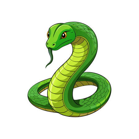 Stunning Eastern Green Mamba Nature Artのイラスト素材