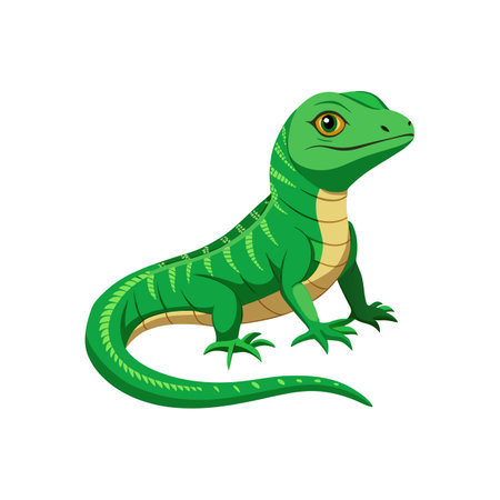 Detailed Emerald Tree Monitor in Lush Colorsのイラスト素材