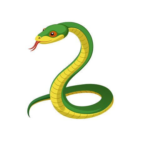 Long-Nosed Tree Snake: Nature and Wildlife Artのイラスト素材