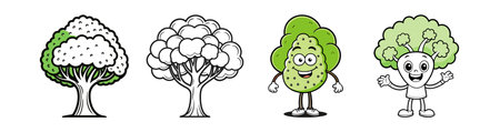 Bold Cucumber Tree Illustration on White Backgroundのイラスト素材