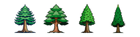 Aesthetic Cypress Tree Illustration Designのイラスト素材