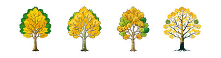 Charming Illustration of Quaking Aspen Treeのイラスト素材