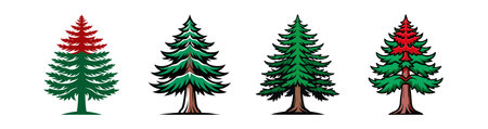 Bold Canadian Hemlock Tree Illustrationのイラスト素材