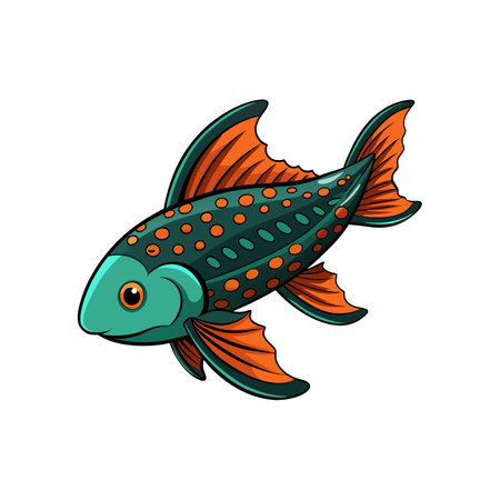 Vibrant Cactus Pleco Fish in Its Habitatのイラスト素材