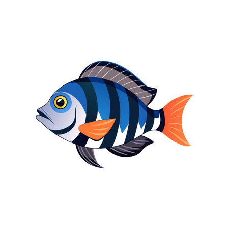 Dynamic Frontosa in Marine Scene Illustrationのイラスト素材