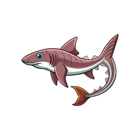 Dynamic Frilled Shark Underwater Scene Illustrationのイラスト素材