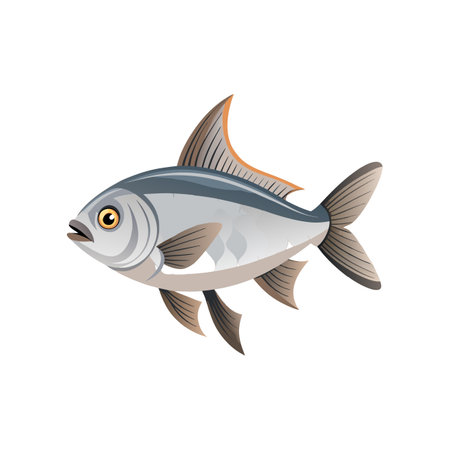 Vibrant Illustration of Gizzard Shad in Waterのイラスト素材