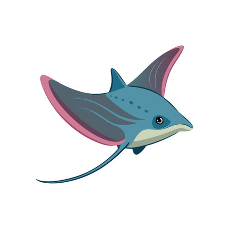 Dynamic Freshwater Stingray in Aquatic Sceneのイラスト素材