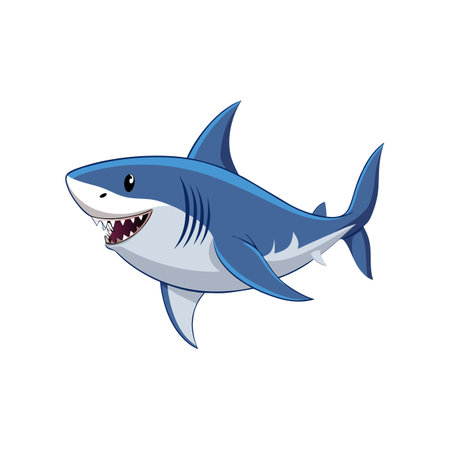 Detailed Great White Shark in Natural Habitatのイラスト素材