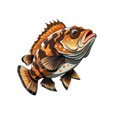 Vivid Warty Rockfish Artwork Featuring Bright Colors