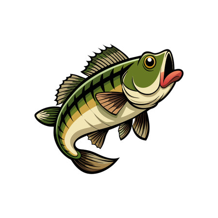 Dynamic Wildclaw Bass Illustration with Realistic Featuresのイラスト素材