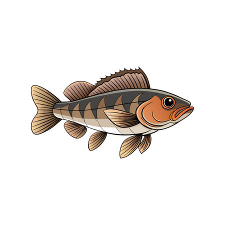 Elegant Woolly Goby Realistic Fish Designのイラスト素材