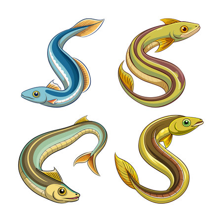 Realistic Sand Eel Illustration with Bright Colorsのイラスト素材