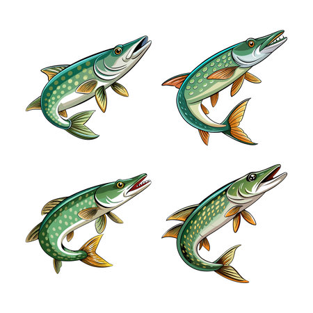 Realistic Whitecrest Pike Illustration Featuring Bright Detailのイラスト素材