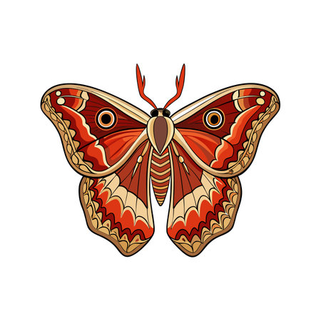 Realistic Color Illustration of Atlas Mothのイラスト素材