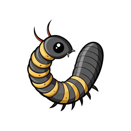 Intricate Black Cutworm Illustration Showcasing Natural Detailのイラスト素材