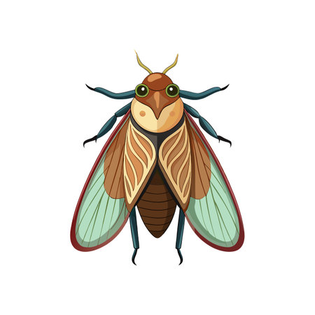 Stunning Colorful Buffalo Treehopper Artworkのイラスト素材