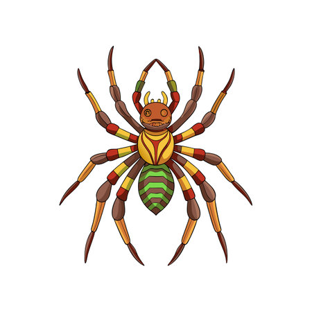 Realistic Cithaeron Arachnid Colorful Illustrationのイラスト素材
