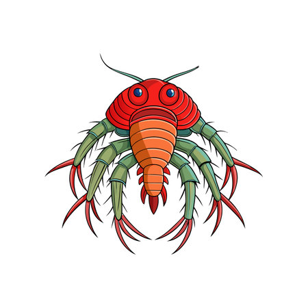 Vivid Cryptolithodes Crustacean Detailed Artworkのイラスト素材