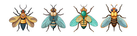 Realistic Color Illustration of Deer Flyのイラスト素材