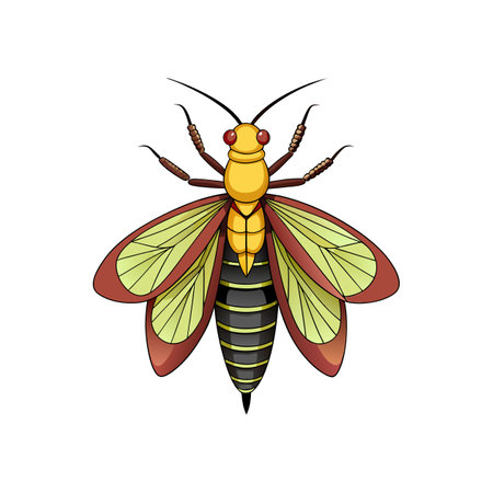 Charming Artwork of Realistic Dobsonfly in Natural Habitatのイラスト素材