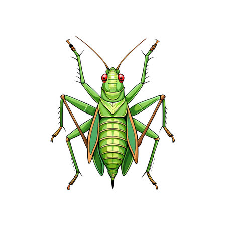 Vivid Katydid Animal Detailed Artwork