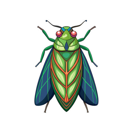 Vivid Grape Leafhopper Illustration Highlighting Unique Colorsのイラスト素材