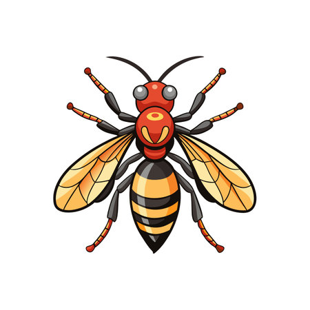 Detailed Illustration of Gall Wasp in Colorのイラスト素材